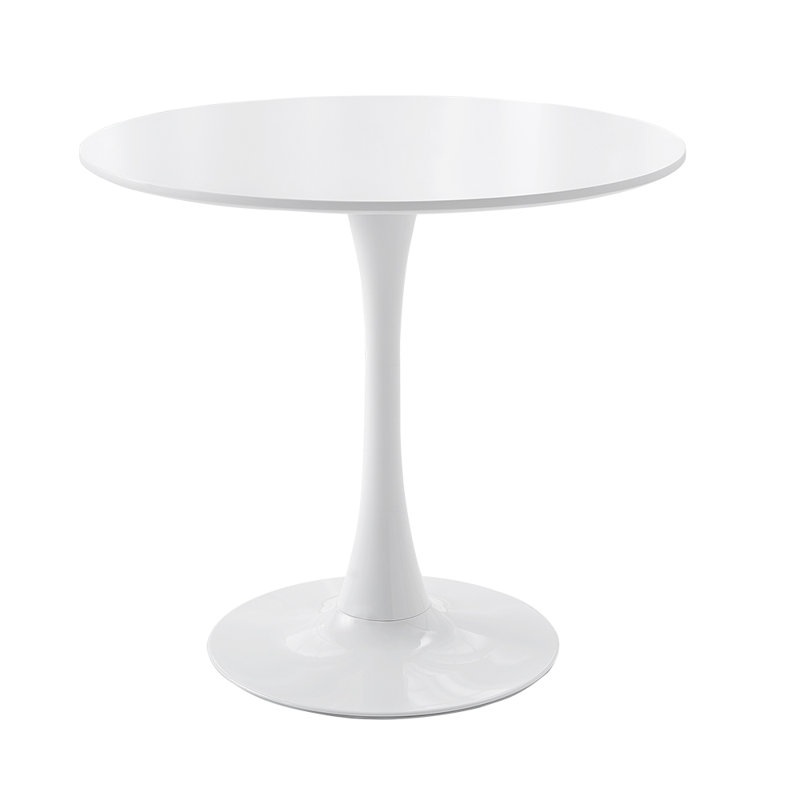 Wyano Oak Round Steel Top Dining Table, H72.5 x L80 x W80cm