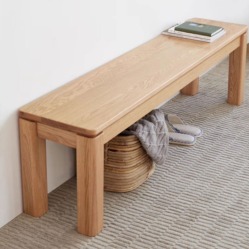 Banc en bois massif Burlywood, H 19,63 po x l 53,15 po x P 12,6 po