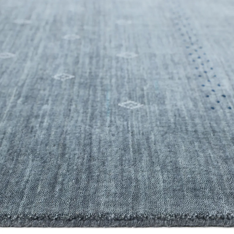 Simi Hand Knotted Cotton/Wool Southwestern Area Rug, Dark Gray, Rectangle 10' x 14'