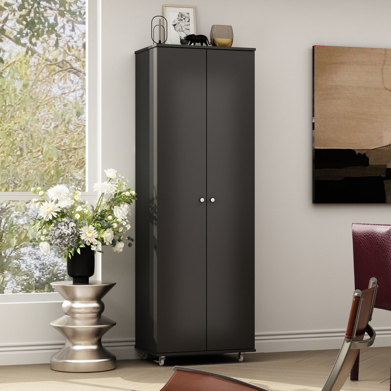 16 Pair Shoe Storage Cabinet, Black