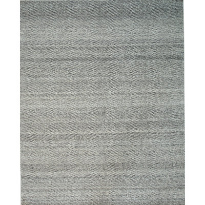 Ivory Hand-Knotted Wool Herringbone Horizon Geometric Modern Contemporary Carpet Rug