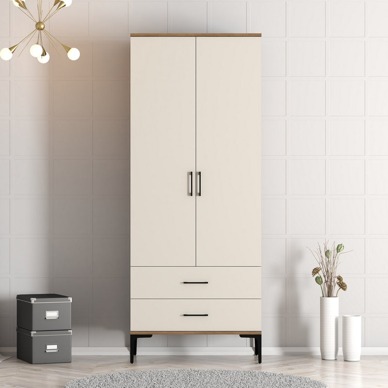 Armoire Ayreanna, Noyer, crème