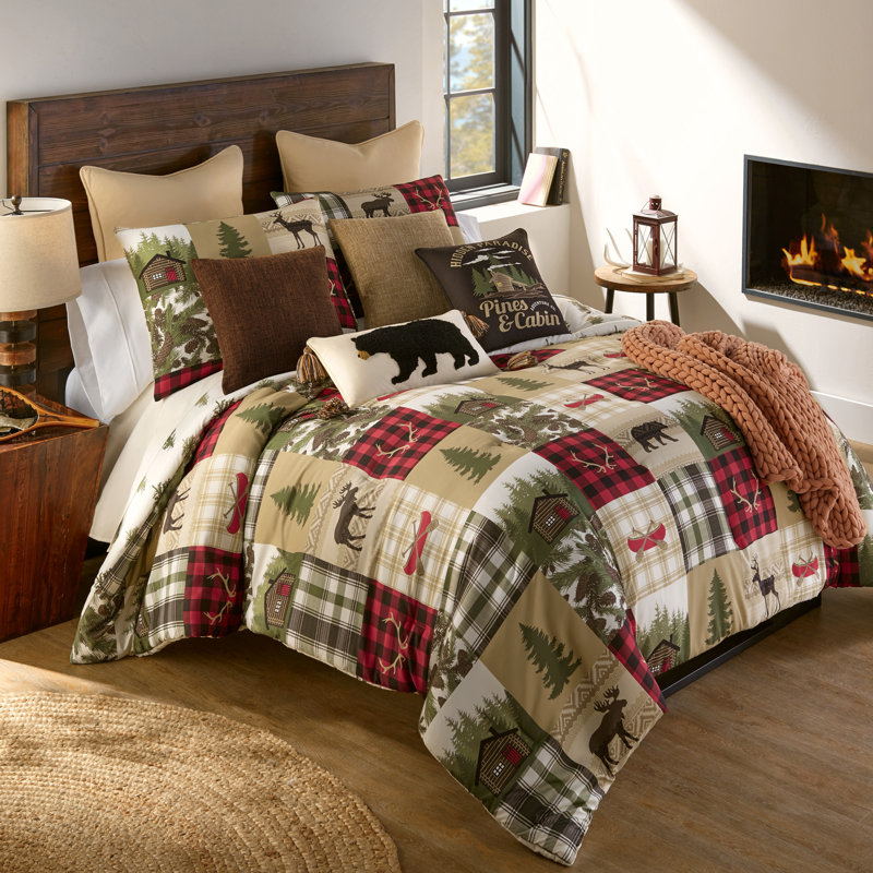 Ensemble d'édredon 3 pièces Your Your Lifestyle par Donna Sharp Cedar Lodge, Édredon pour très grand lit + 2 taies décorativ