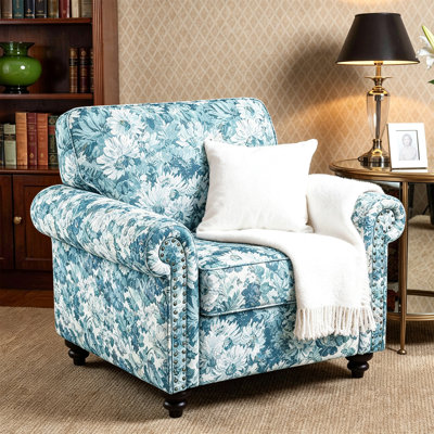 Upholstered Cotton Blend Armchair