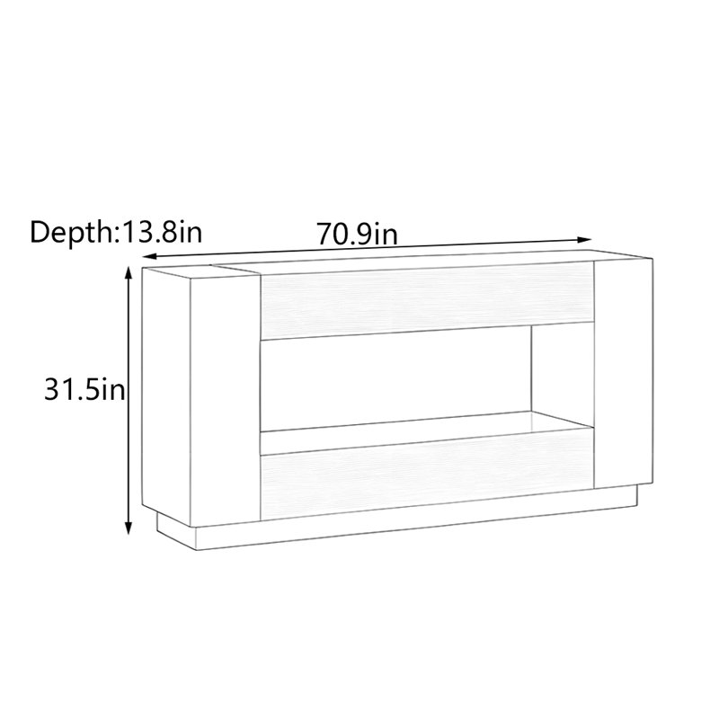 Kishon, 31.5" H x 70.9" W x 13.8" D