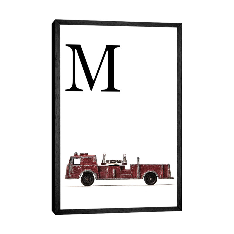 M Fire Engine Letter - Print on Canvas, Black Framed, 101.6 cm H x 66.04 cm W