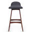 2 revêtement de style Mid-Century moderne, gris anthracite, aspect noyer, structure en bois d'hévéa (2) et noyer