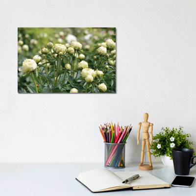 Garden Of Blooming Peony III by Mike Kiev - Wrapped Canvas Print