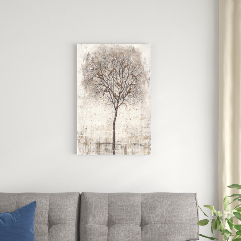 Arbre des oiseaux I, H 30 po x l 20 po x P 1 po