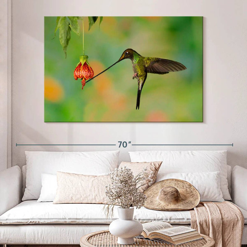 Hummingbird Eating Nectar, 34" H x 51" W