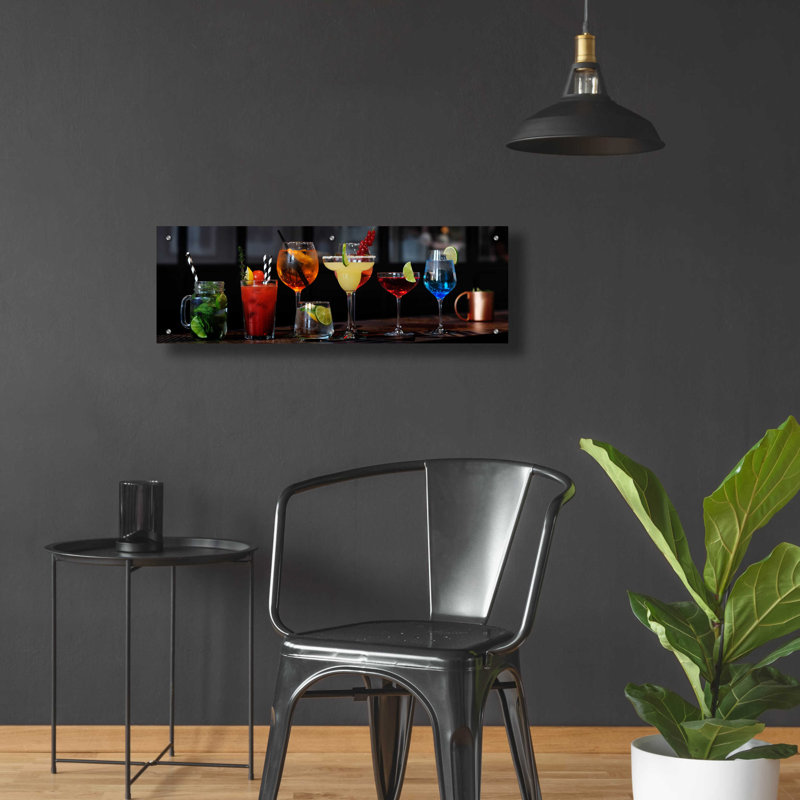 «Mixology» par Epic Portfolio, art mural en verre acrylique, H 12 po x l 36 po x P 0,2 po