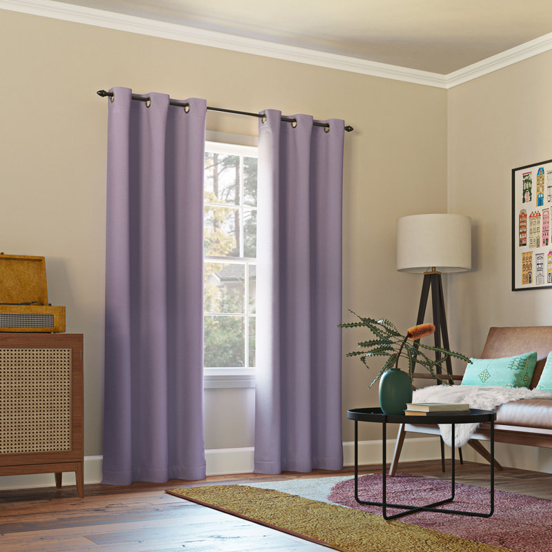 Burrier Wayfair Basics Blackout Grommet Curtain Panel, 40" W x 84" L, Lavender