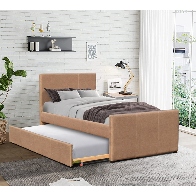 Londrigan Upholstered Daybed with Trundle, Brown