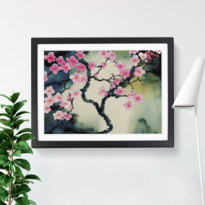 Cherry Blossom Watercolour Flowers Vol.5 - Single Picture Frame Print