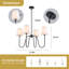 Lustre 4 lumières à abat-jour transitionnel en tissu avec abat-jour blanc-272257913