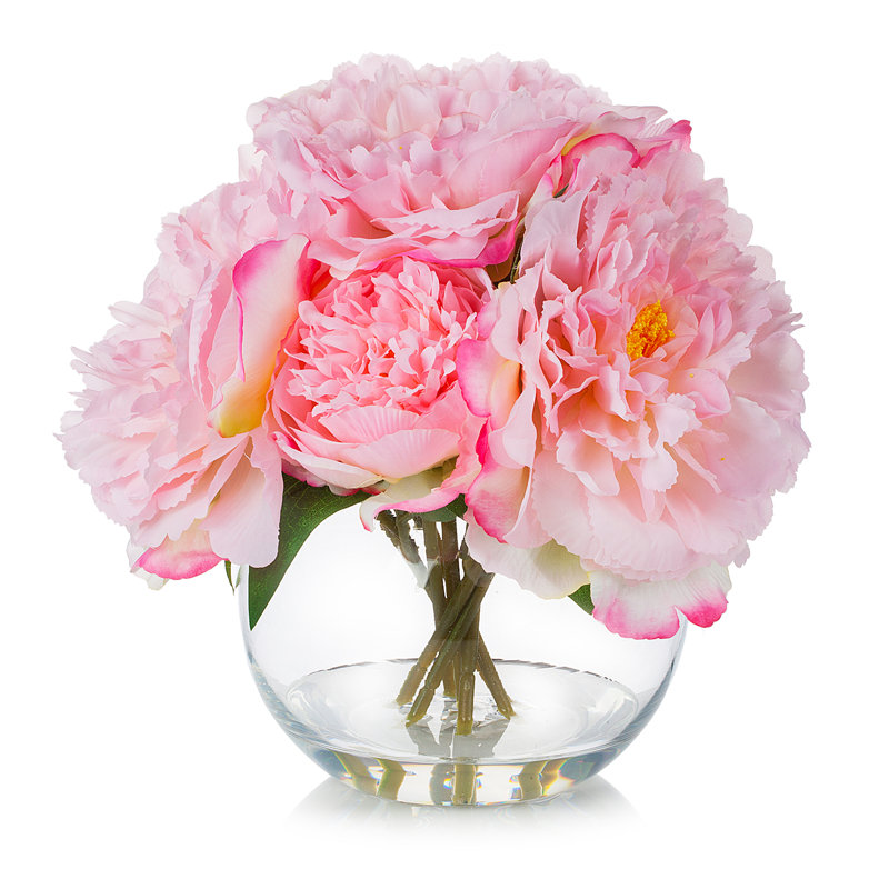 Arrangement floral de pivoines dans un vase, Rose