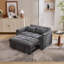 2 Seater Pull Out Sofa Bed with 3-Position Adjustable Backrest, Convertible Fabric Sofa Bed with USB & Type-C Charging, Hidden Side Table and Cup Holder