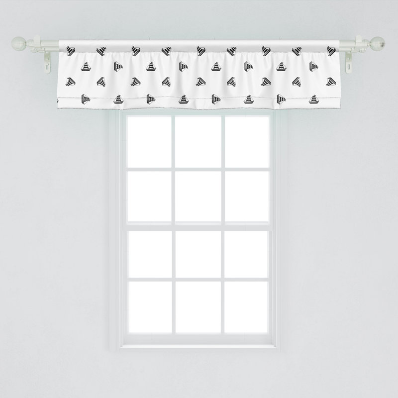 Cantonnière Ambesonne - paquet de 2 - noir et blanc noir et blanc, L 54 po x L 12 po