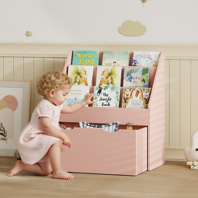 70cm H X 62.5cm W Kids Bookcase, Pink