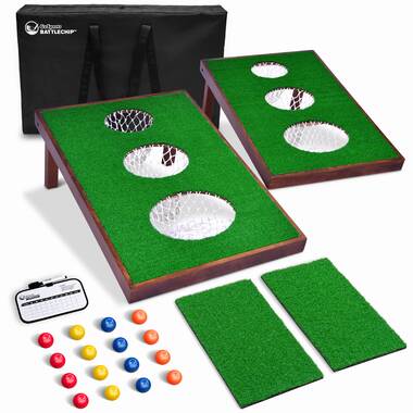 Hearthsong Indoor Golf Pool Game, 78L x 57W, Includes 2 Clubs, 16 Balls,  6 Holes, Ages 3 and Up