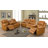 Zeno Brown Semi Pu & Pvc Manual Reclining Living Room Sofa  With Flip-Down Table And Cup Holders-1327585538