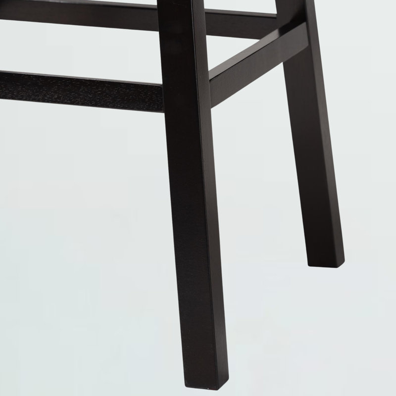 Upholstered Faux Leather Counter Stool with Solid Wood Frame, White