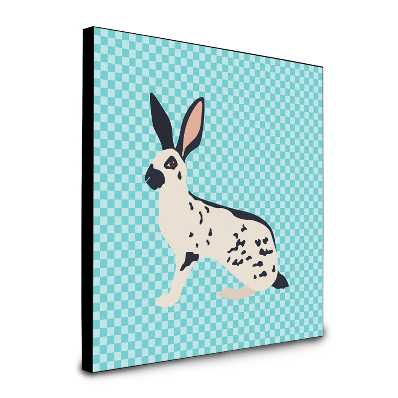 « english spot lapin », art encadré Imola, bleu