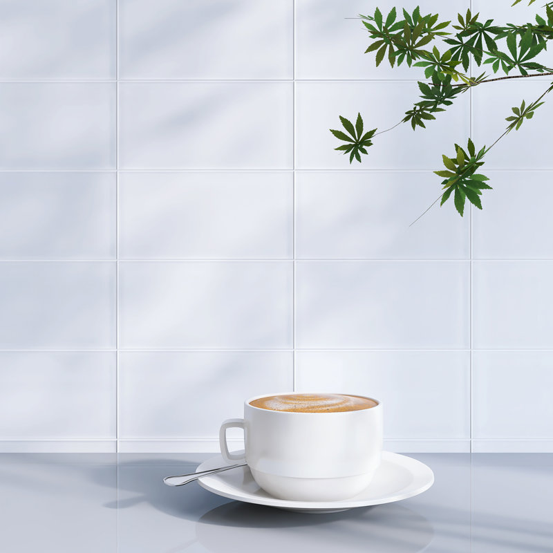 Carreau de mosaïque en verre 3 po x 6 po Supreme, Blanc