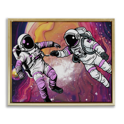 Cadre flottant d'astronautes de l'espace cosmique tourbillonnant, design par Jesse Keith