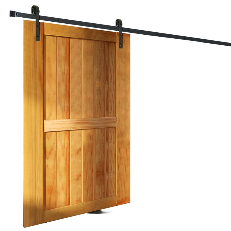 10FT Black Carbon Steel Sliding Barn Door Hardware Kit