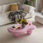 Table basse de salon, forme de nuage rose doux, plateau de forme libre de 47 pouces, 3 pieds sphériques
