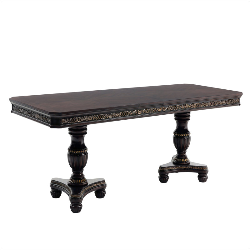 Table de salle à manger extensible 1 pièce avec 2 feuilles de cerisier Royal