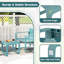 3 PCS Patio Furniture Set w/1 Loveseat & 2 Side Tables All-Weather Bistro Set Blue-118756926
