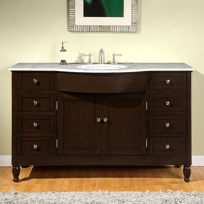 Davian 58'' Single Bathroom Vanity with Top, White