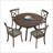 47.24''Round Rubber Wood Dining Table For 4-6 With Wooden Trestle Pedestal Base,Modern Kitchen Wooden Table Dinner Table For Dining Room, Living Room,Dark Brown(1Table)-911006655