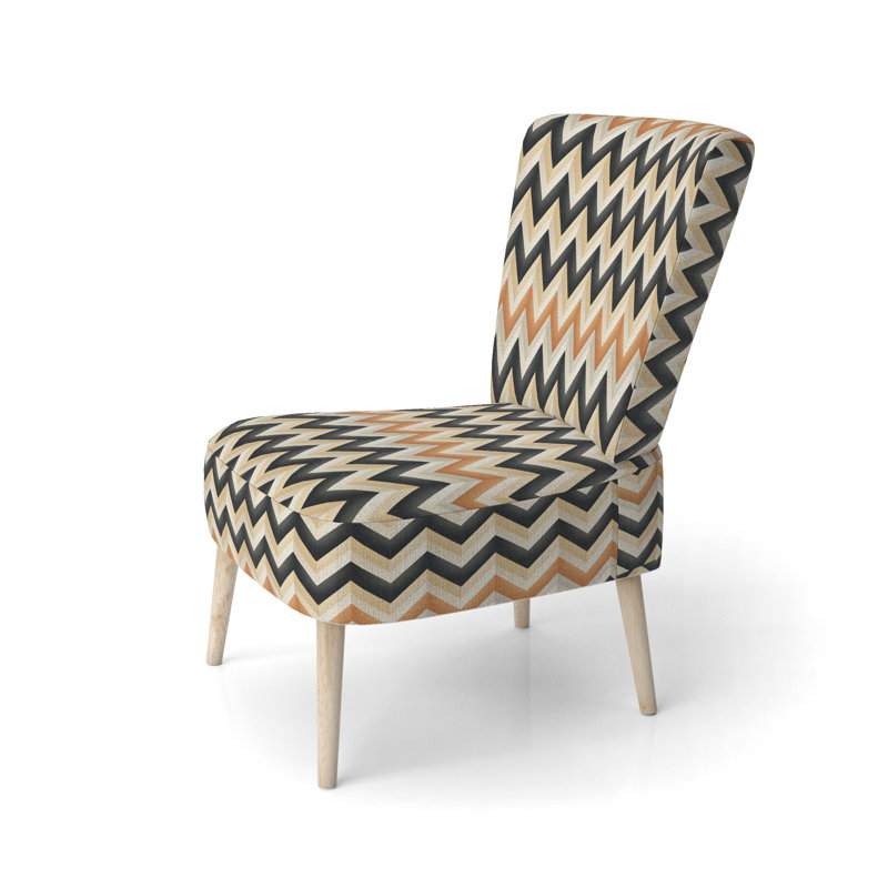Chaise d'appoint large 27,5 po Roussel, Mélange de polyester noir / orange / blanc