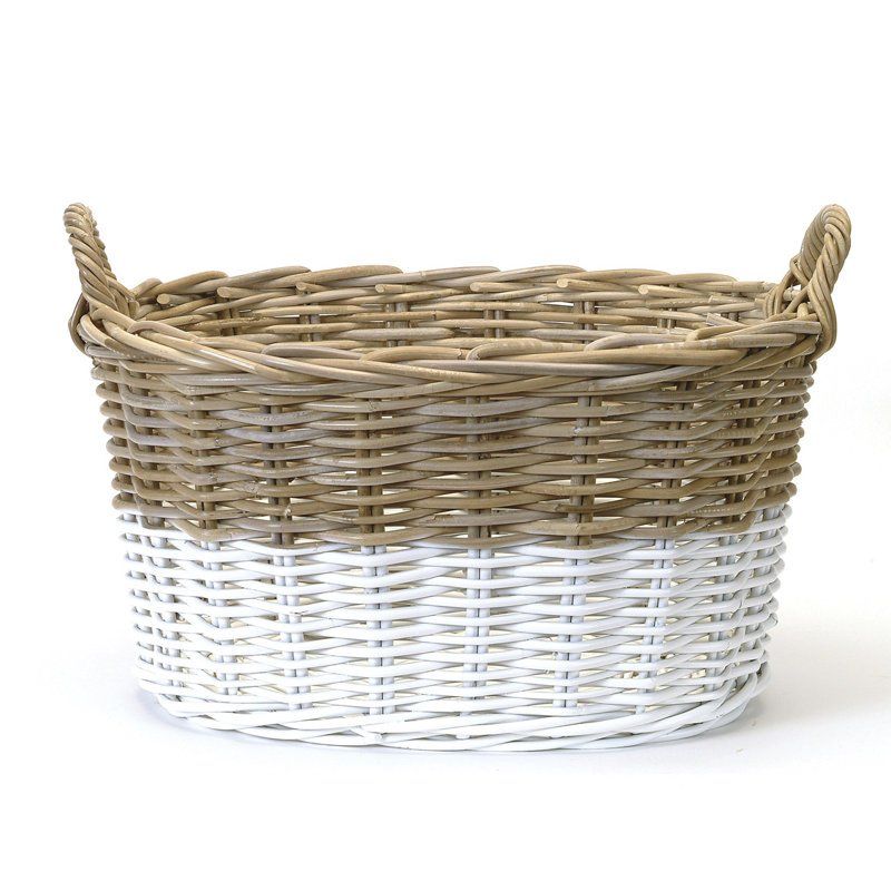 Panier à deux tons ovale/en rotin