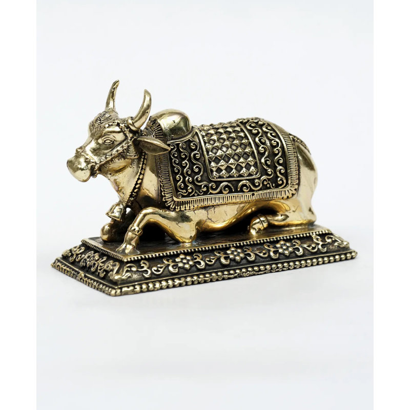 4 petites statues Nandi décoratives en laiton laiton doré pour le temple de la maison B28D4E087C2D45A18A51ACDE30F0D795
