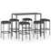 Ariyal Patio Bar Table and Stools with Cushions Poly Rattan
