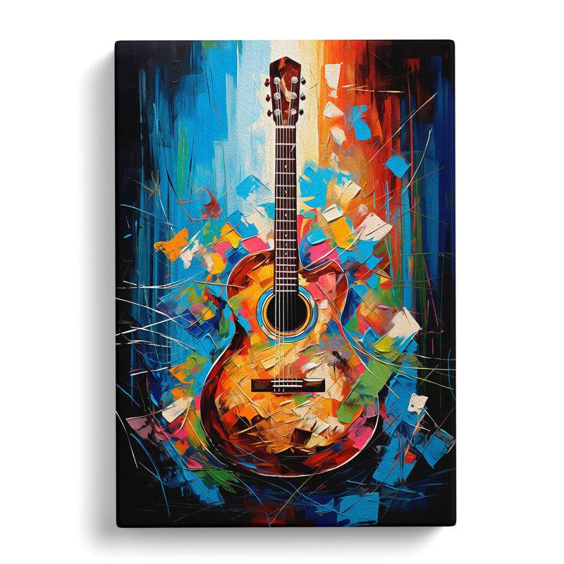 Acoustic Guitar Modern No.2 - No Frame Print, 76cm H x 50cm W x 3cm D