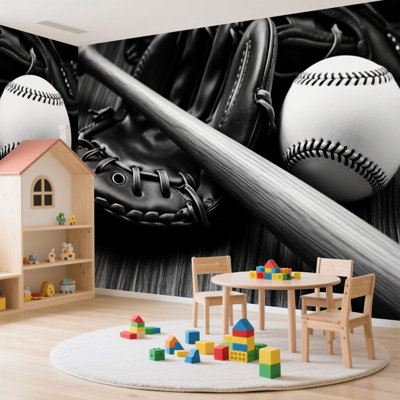 Wall Mural Peel and Stick Wallpaper Old Baseball Bat Self-Adhesive Removable Contact Wall Decor for Living Room Bedroom