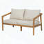 Causeuse d'extérieur en bois d'acacia avec coussins