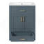 Meuble-lavabo bleu 24 po avec lavabo intégré en céramique, 2 portes et tiroir coulissant pour les petites et moyennes salles de bain-1837596244