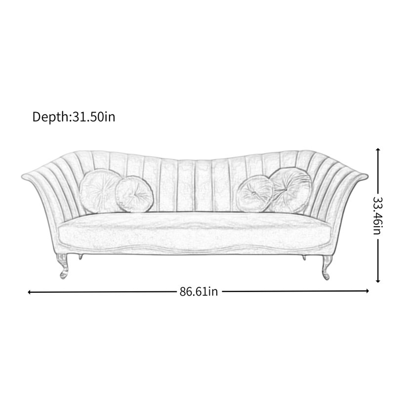 Canapé moderne simple en tissu luxueux, Mauve