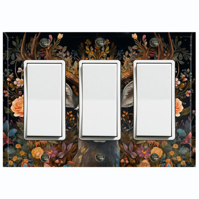 Nature Themed 3 - Gang Toggle Light Switch Standard Wall Plate