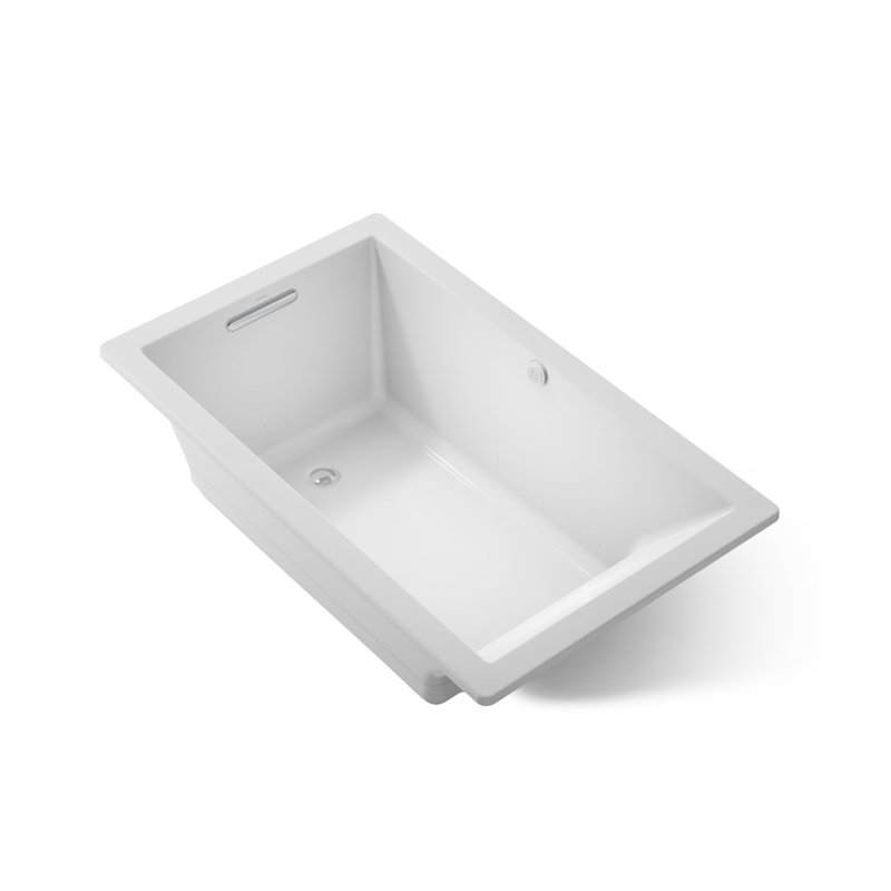 Baignoire tourbillon encastrée en acrylique avec chauffe-eau 60 po x 36 po, Gris glacial