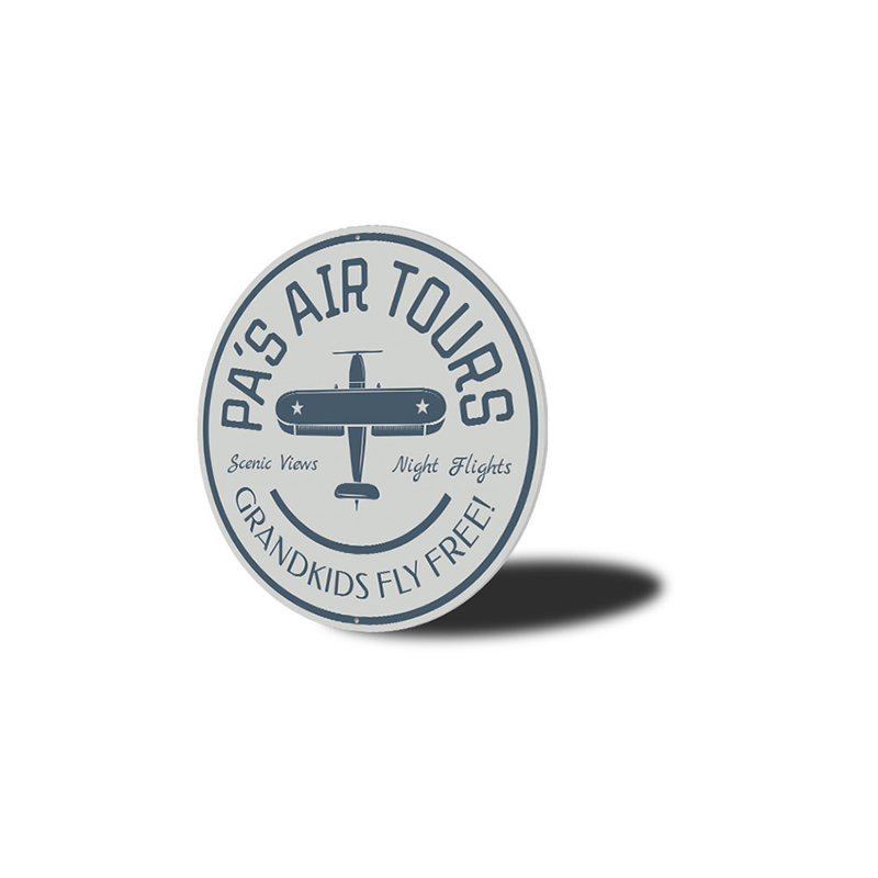 Panneau en aluminium «Grandpa's Air Tours», H 12 po x l 12 po x P 0,04 po