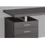 Bureau d'ordinateur, bureau personnel, ordinateur portable, installation à gauche, à droite, tiroirs de rangement, L 48 po, travail, stratifié gris, métal gris, contemporain, moderne