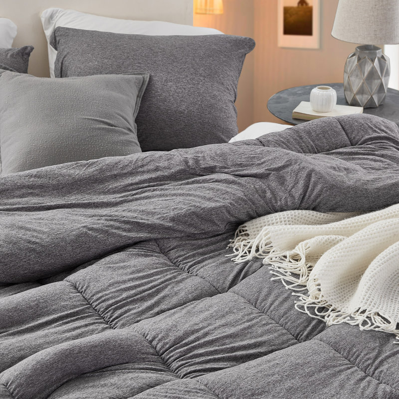Summertime Coma Inducer Spandex-Infused Oversized Comforter, Dark Gray, King Comforter