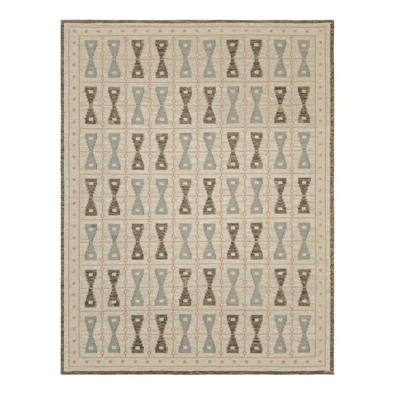 Scandinavian Wool Geometric Area Rug, Rectangle 14' x 20'